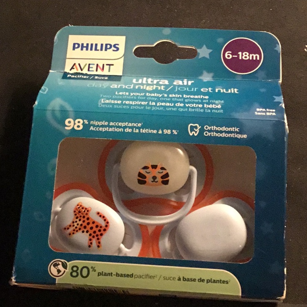 Philips Avent Ultra Air Pacifiers ~Set of Three ~ 6-18 Months ~ 2x day 1x night